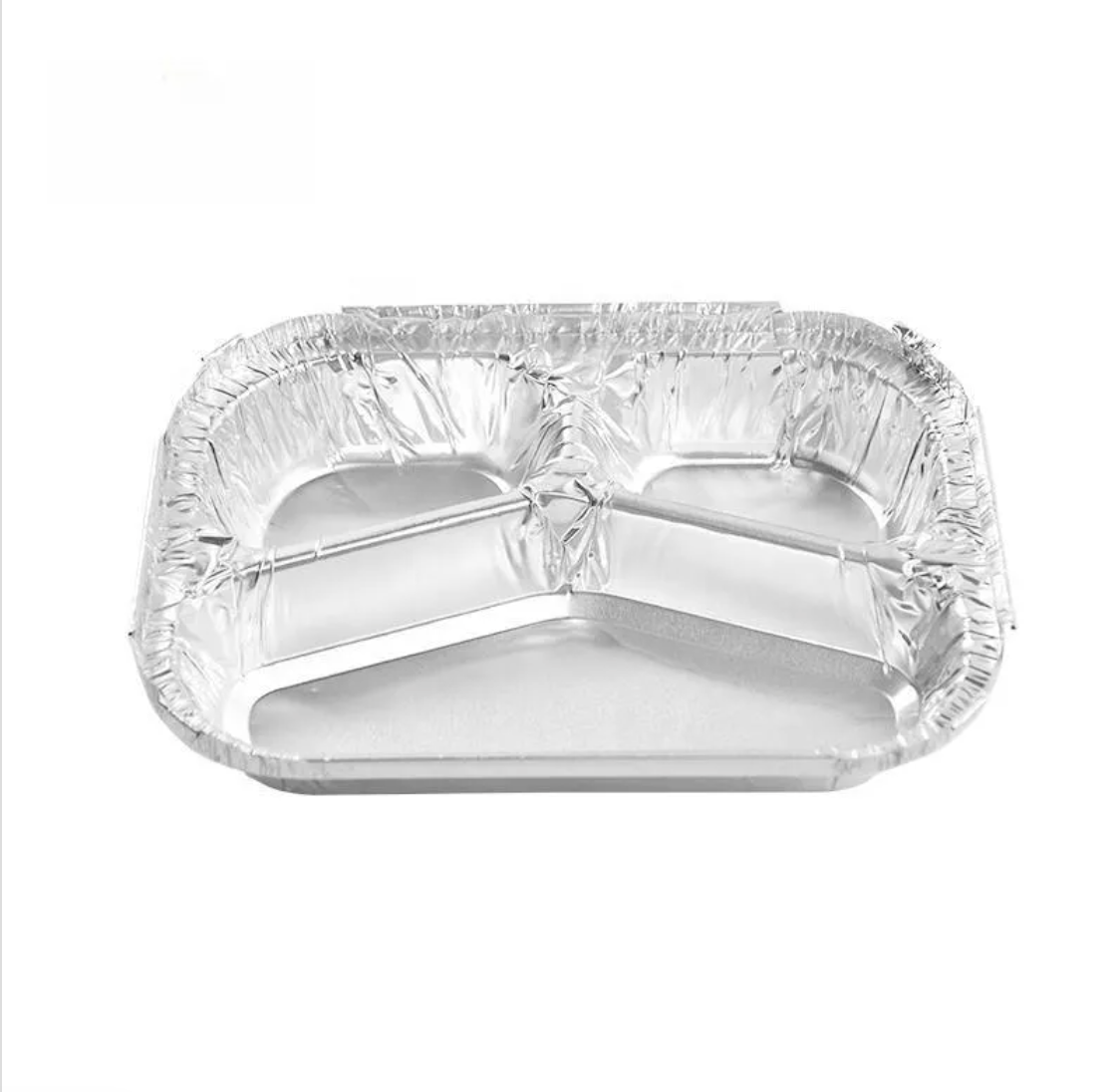 210*155mm 3-Compartment Aluminum Foil Tray for BBQ Air Fryer liner