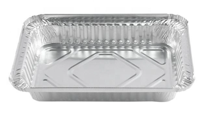 750ml Oblong Takeout Pan Restaurant Food Delivery SDC4101